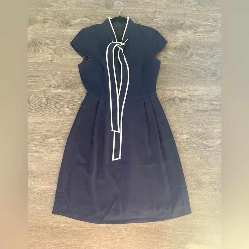 Navy Blue Dress with bow in front